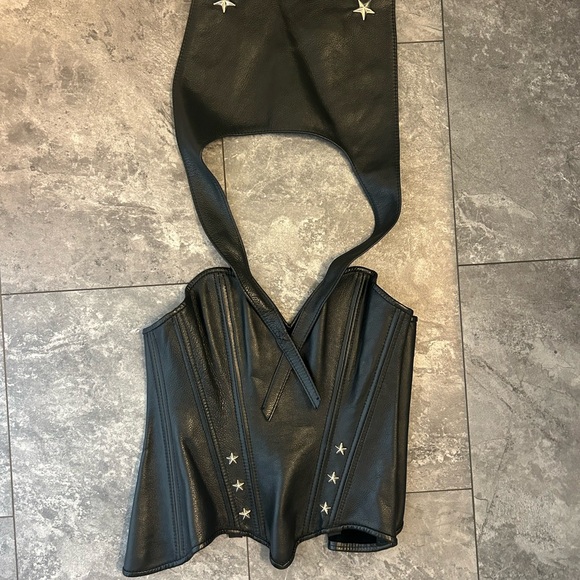 Stormy Leather San Francisco black leather corset top